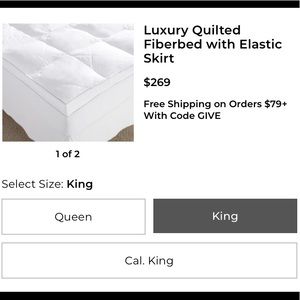 EUC - Pottery Barn Quilted mattress topper (king)